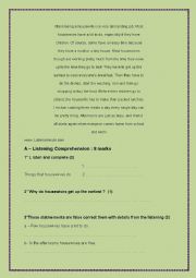 English Worksheet: listening comprehension