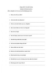 English Worksheet: chaga and the chocolate factory - extensive reading