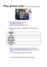 English Worksheet: The blind side - A film based on a true story