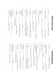 English Worksheet: Simple Present Vs. Present Continuous