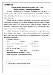 English Worksheet: Reading passages 