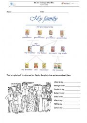 English Worksheet: my family