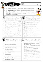 English Worksheet: Used to