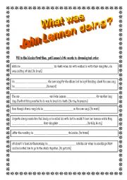 English Worksheet: A Day in the life of John Lennon