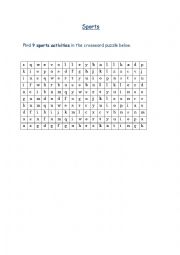 Sports Crossword Puzzle