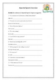 Reported speech affirmative worksheet