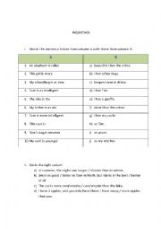 English Worksheet: Adjectives