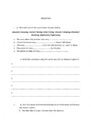 English Worksheet: Adjectives