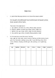 English Worksheet: Adjectives