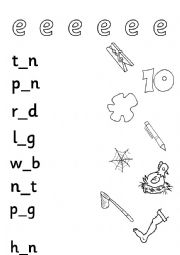 English Worksheet: phonics cvc medial vowel  