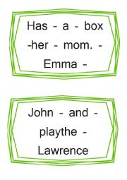 English Worksheet: PUT THE WORDS IN ORDER