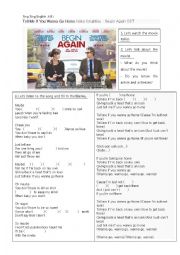 English Worksheet: Begin again-Tell me if you wanna go home