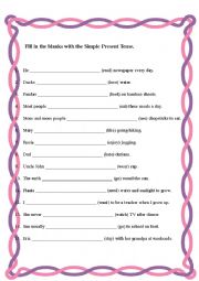 English Worksheet: Simple Present Tense