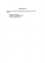 English Worksheet: My Perfect Meal