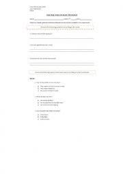 Listening Comprehension Worksheet