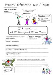 English Worksheet: Present Perfect with ever / never