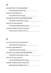 English Worksheet: Reported Speech