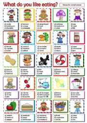 English Worksheet: What do you like eating?