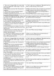 English Worksheet: introducing others with interesting facts