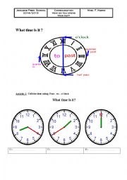 English Worksheet: What time is it?