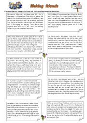 English Worksheet: Making friends