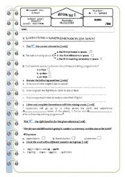 English Worksheet: Mid-term test 1   for 4th form maths