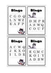 English Worksheet: Alphabet BINGO