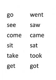 English Worksheet: Today and Yesterday Simple Irregular Verbs