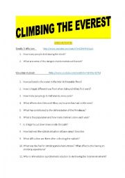 English Worksheet: Climbing the Everest
