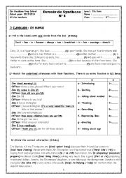 English Worksheet: Full-Term Test 1for 7th formers