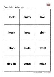 past simple regular verbs cards
