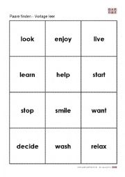 English Worksheet: past simple regular verbs cards
