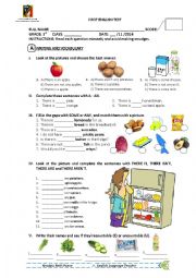 English Worksheet: There is - There are test