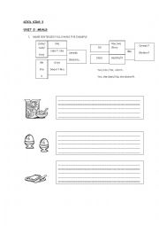 English Worksheet: Cool kids 3 unit 2