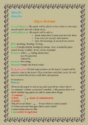 English Worksheet: Alys Friend module 2 