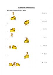 Preposition of Place Exercise Sheet