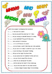 English Worksheet: QUESTIONS