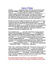 English Worksheet: Harry Potter and The Chamber of Secrets Cloze