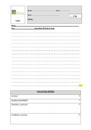 English Worksheet: Evaluation form for writing