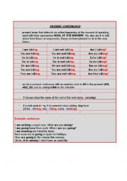 English Worksheet: Present Continuous