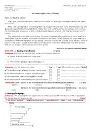 English Worksheet: test for intermediate pupils