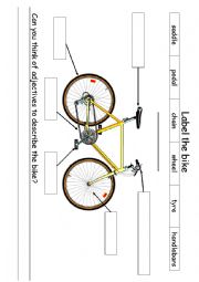 Bike label worksheet