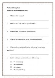 English Worksheet: Dental Appointment
