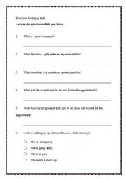 English Worksheet: Dental Appointment