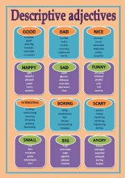 Descriptive adjectives +BW