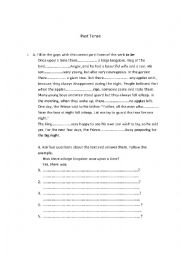 English Worksheet: Past tense