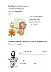 English Worksheet: Cavemen rhyme