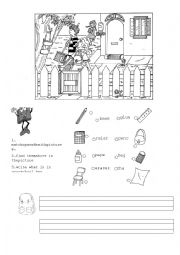 English Worksheet:  school objects