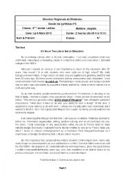 English Worksheet: End of term test 2 