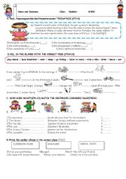 English Worksheet: exam grade 6